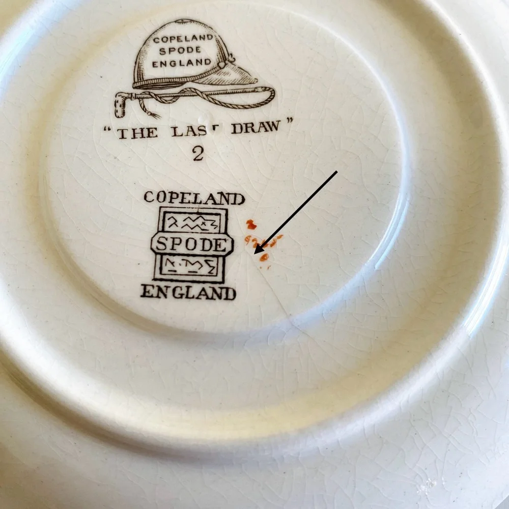Vintage Copeland Spode Porcelain Hunting Equestrian Themed Saucer Plates Three